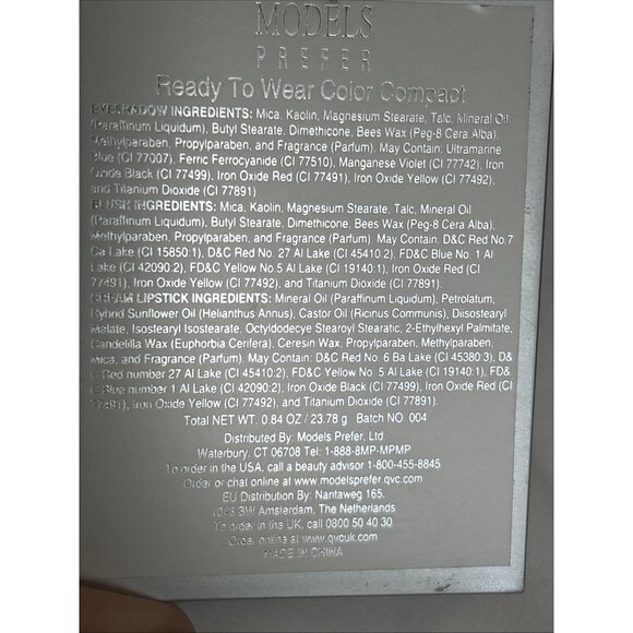 Models Prefer palette w/ 2 Blush 6Eyeshadow 8 cream lipsticks #1 pink-red shades - Picture 10 of 11